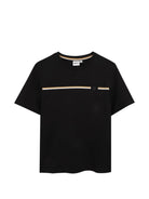 T-shirt per bambino Boss Kids nera con motivo a righe orizzontali J53412 09B BOSS KIDS 