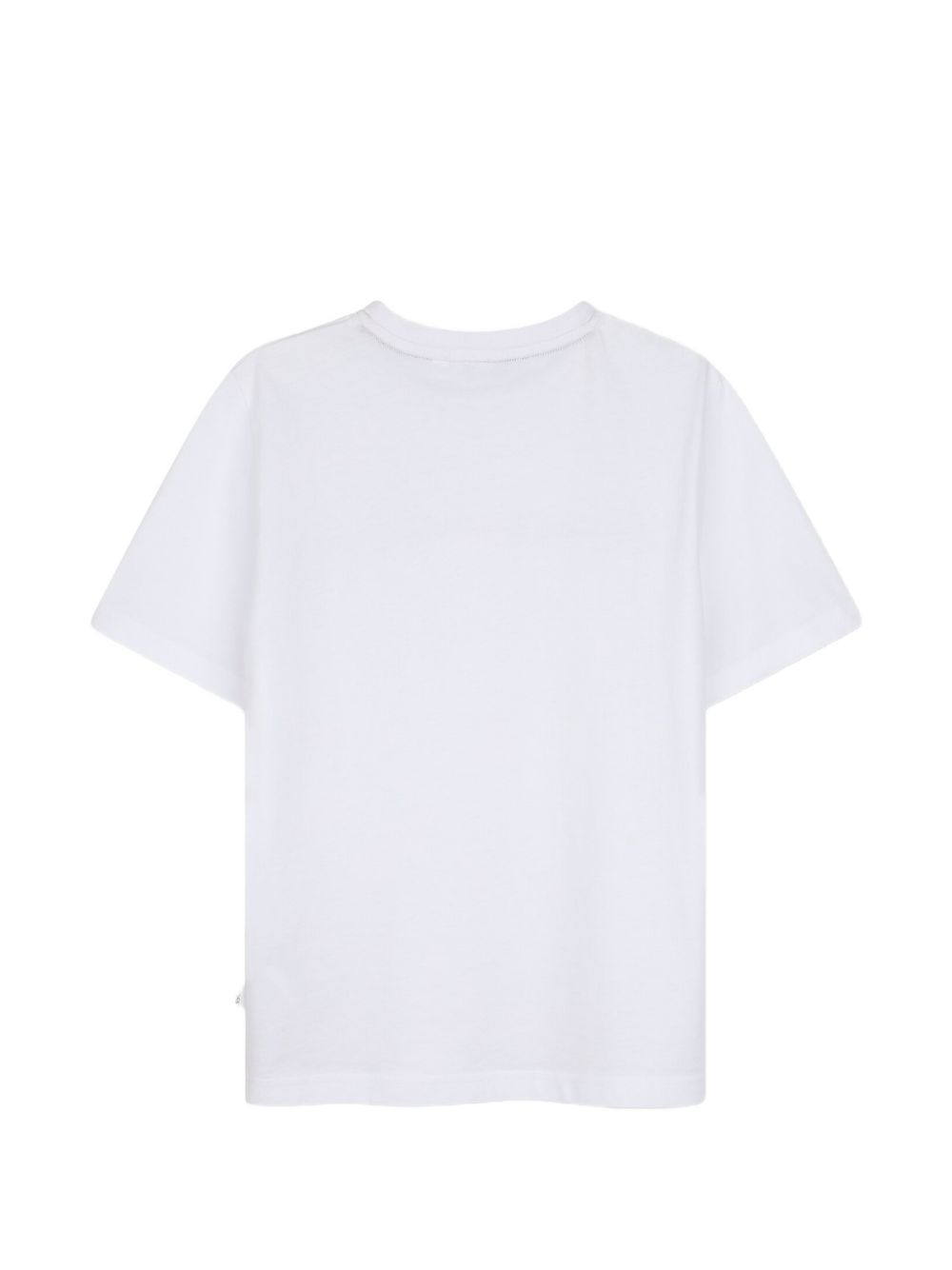 T-shirt per bambino Boss Kids bianca con motivo a righe orizzontali J53412 10P BOSS KIDS 