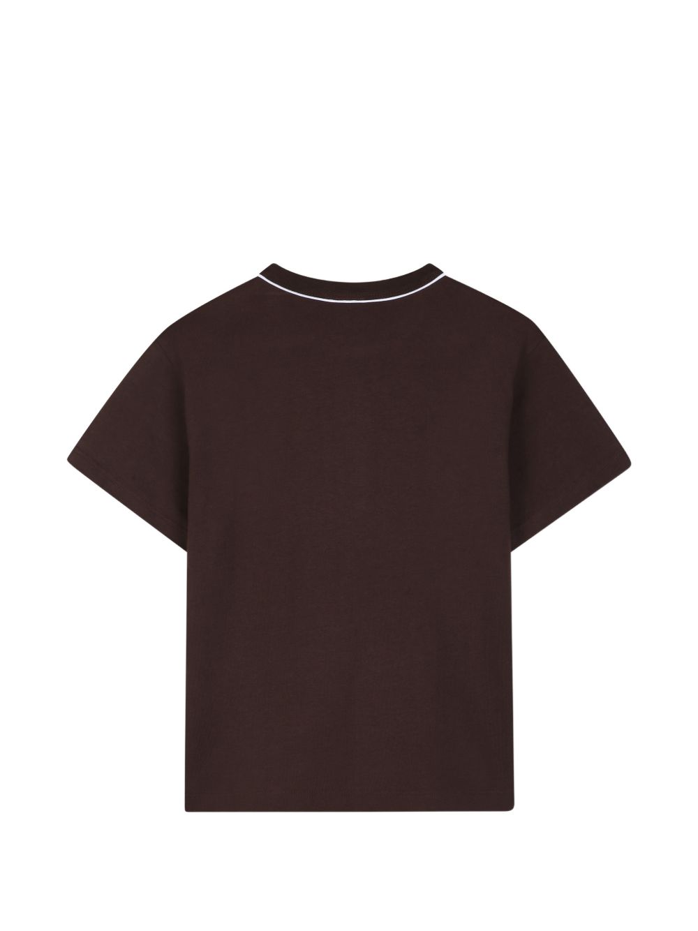 T-shirt per bambino Boss Kids marrone con stampa con logo sul davanti J53413 343 BOSS KIDS 