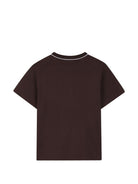 T-shirt per bambino Boss Kids marrone con stampa con logo sul davanti J53413 343 BOSS KIDS 