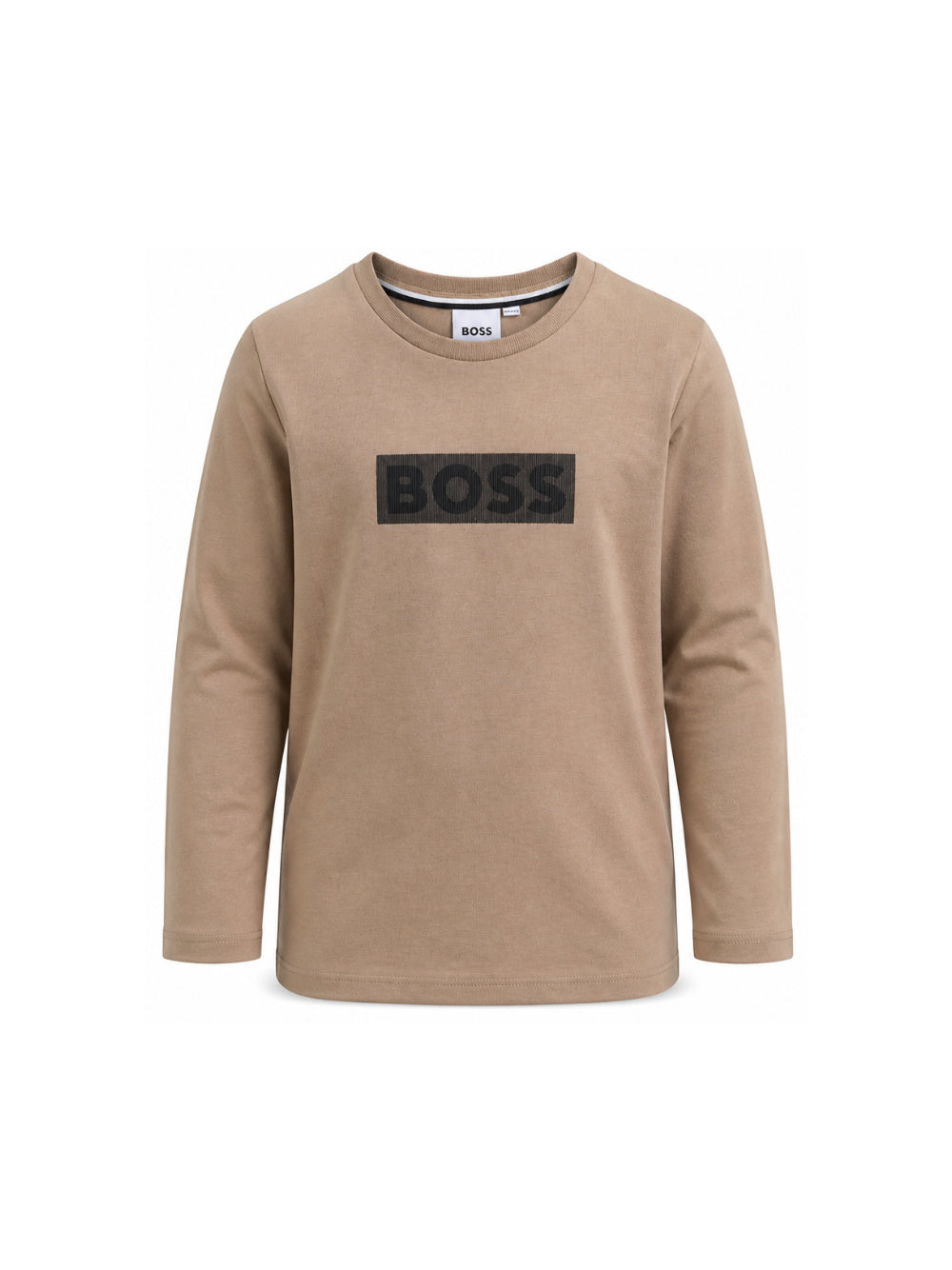 T-shirt per bambino Boss Kids marrone con logo sul davanti J53420 269 BOSS KIDS 