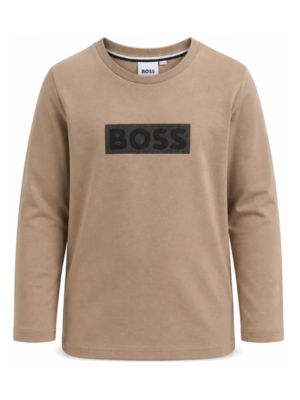 T-shirt per bambino Boss Kids marrone con logo sul davanti J53420 269 BOSS KIDS 