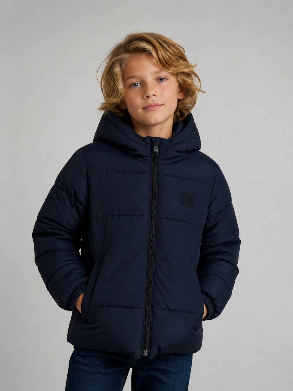 Giubbino per bambino Boss Kids blu con design imbottito J53437 849 BOSS KIDS 