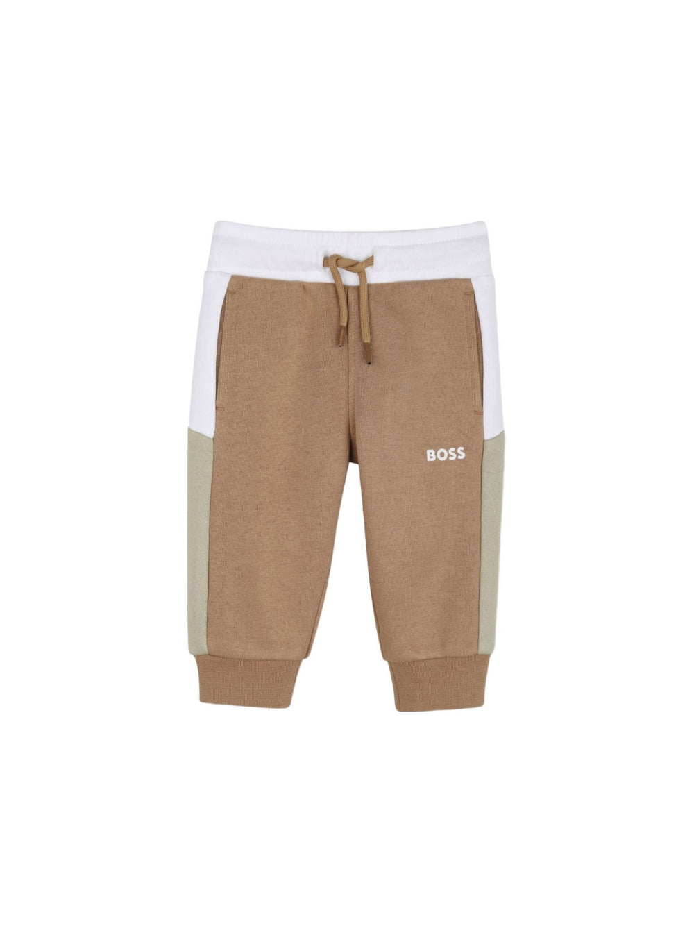 Pantaloni per neonato Boss Kids marrone con design a inserti J53468 269 BOSS KIDS 