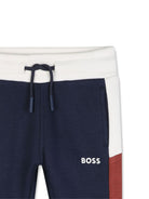 Pantaloni sportivi per neonato Boss Kids blu con stampa logo J53468 849 BOSS KIDS 