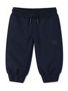 Pantaloni sportivi per neonato Boss Kids blu con logo sul davanti J53471 849 BOSS KIDS 