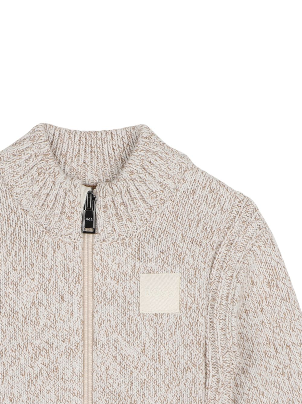 Cardigan per neonato Boss Kids beige con trama a intreccio J53472 120 BOSS KIDS 