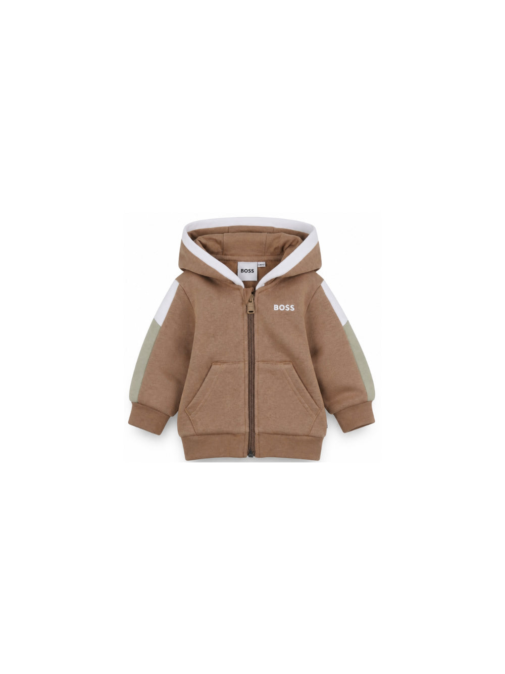 Felpa per neonato Boss Kids marrone con stampa con logo sul petto J53480 269 BOSS KIDS 