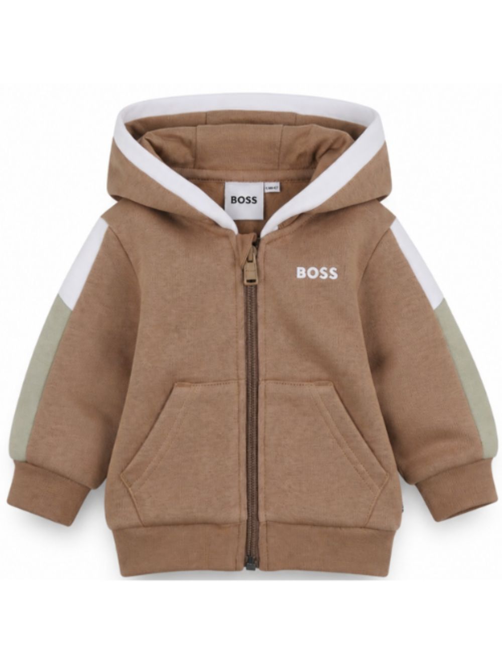 Felpa per neonato Boss Kids marrone con stampa con logo sul petto J53480 269 BOSS KIDS 