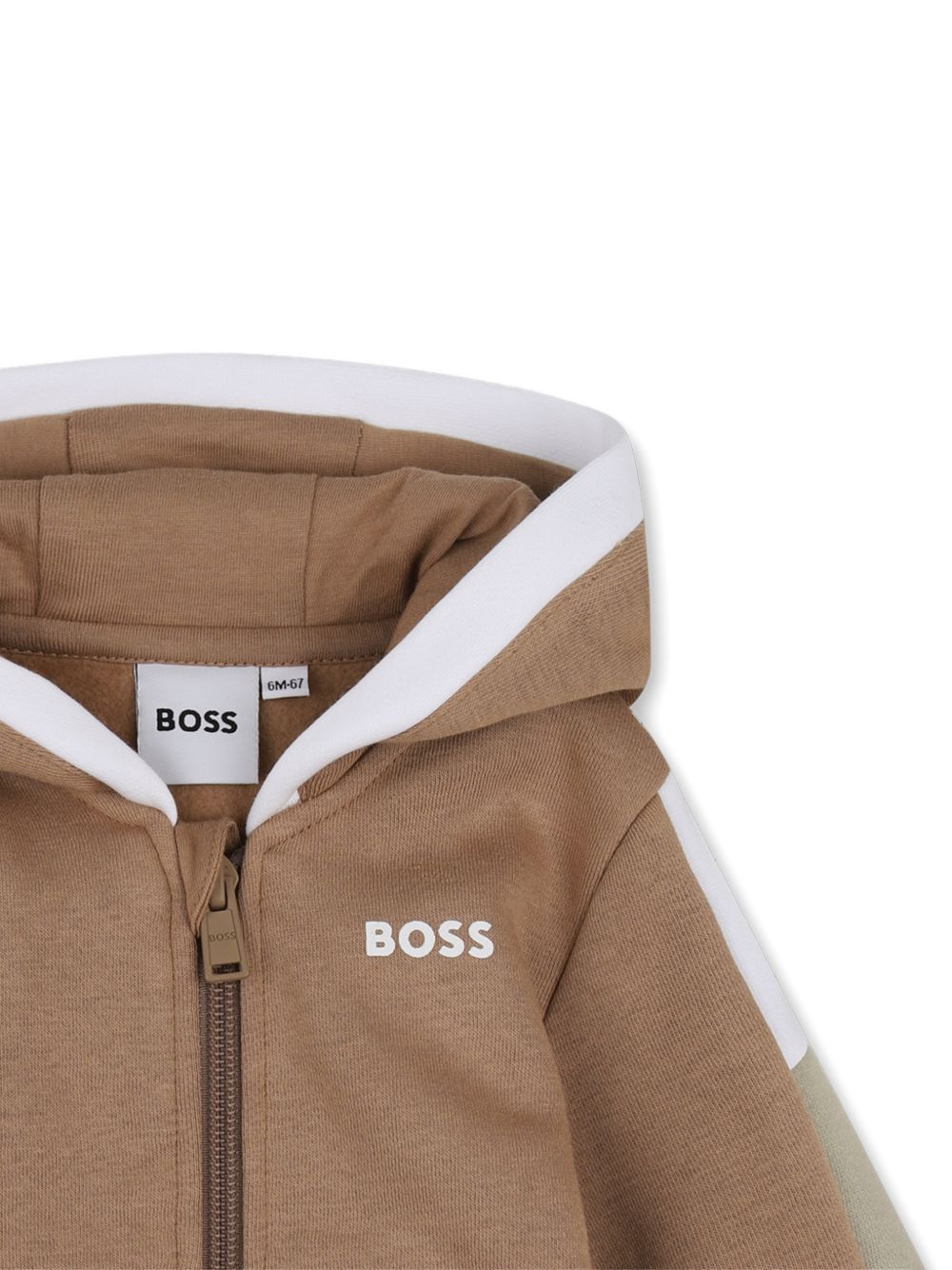 Felpa per neonato Boss Kids marrone con stampa con logo sul petto J53480 269 BOSS KIDS 