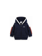 Felpa per neonato Boss Kids blu con stampa con logo sul petto J53480 849 BOSS KIDS 