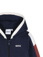 Felpa per neonato Boss Kids blu con stampa con logo sul petto J53480 849 BOSS KIDS 