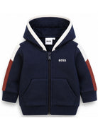 Felpa per neonato Boss Kids blu con stampa con logo sul petto J53480 849 BOSS KIDS 