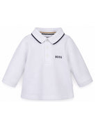 T-shirt per neonato Boss Kids bianca con colletto stile polo J53481 10P BOSS KIDS 