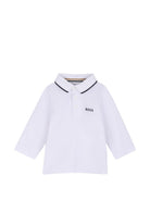 T-shirt per neonato Boss Kids bianca con colletto stile polo J53481 10P BOSS KIDS 