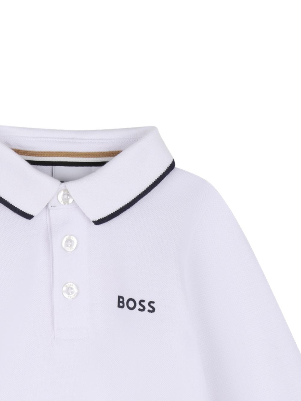 T-shirt per neonato Boss Kids bianca con colletto stile polo J53481 10P BOSS KIDS 