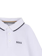 T-shirt per neonato Boss Kids bianca con colletto stile polo J53481 10P BOSS KIDS 