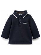 T-shirt per neonato Boss Kids blu con colletto stile polo J53481 849 BOSS KIDS 