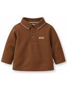 T-shirt per neonato Boss Kids marrone con colletto stile polo J53481 95G BOSS KIDS 