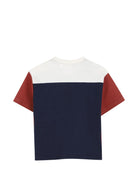 T-shirt per neonato Boss Kids blu con design color-block J53483 849 BOSS KIDS 