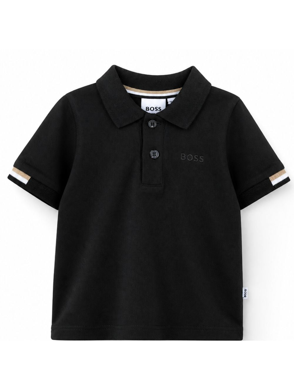 T-shirt per neonato Boss Kids nera con colletto stile polo J53484 09B BOSS KIDS 
