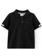 T-shirt per neonato Boss Kids nera con colletto stile polo J53484 09B BOSS KIDS 