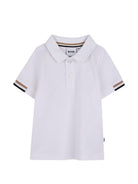 T-shirt per neonato Boss Kids bianca con colletto stile polo J53484 10P BOSS KIDS 