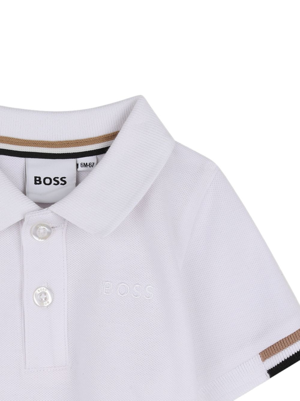 T-shirt per neonato Boss Kids bianca con colletto stile polo J53484 10P BOSS KIDS 