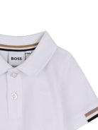 T-shirt per neonato Boss Kids bianca con colletto stile polo J53484 10P BOSS KIDS 