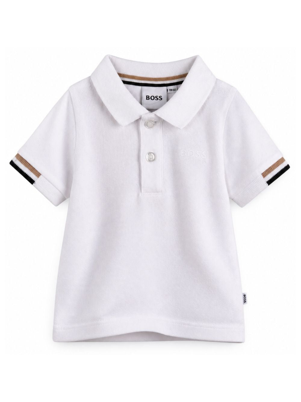 T-shirt per neonato Boss Kids bianca con colletto stile polo J53484 10P BOSS KIDS 