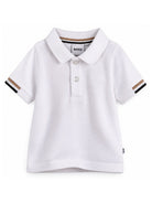 T-shirt per neonato Boss Kids bianca con colletto stile polo J53484 10P BOSS KIDS 