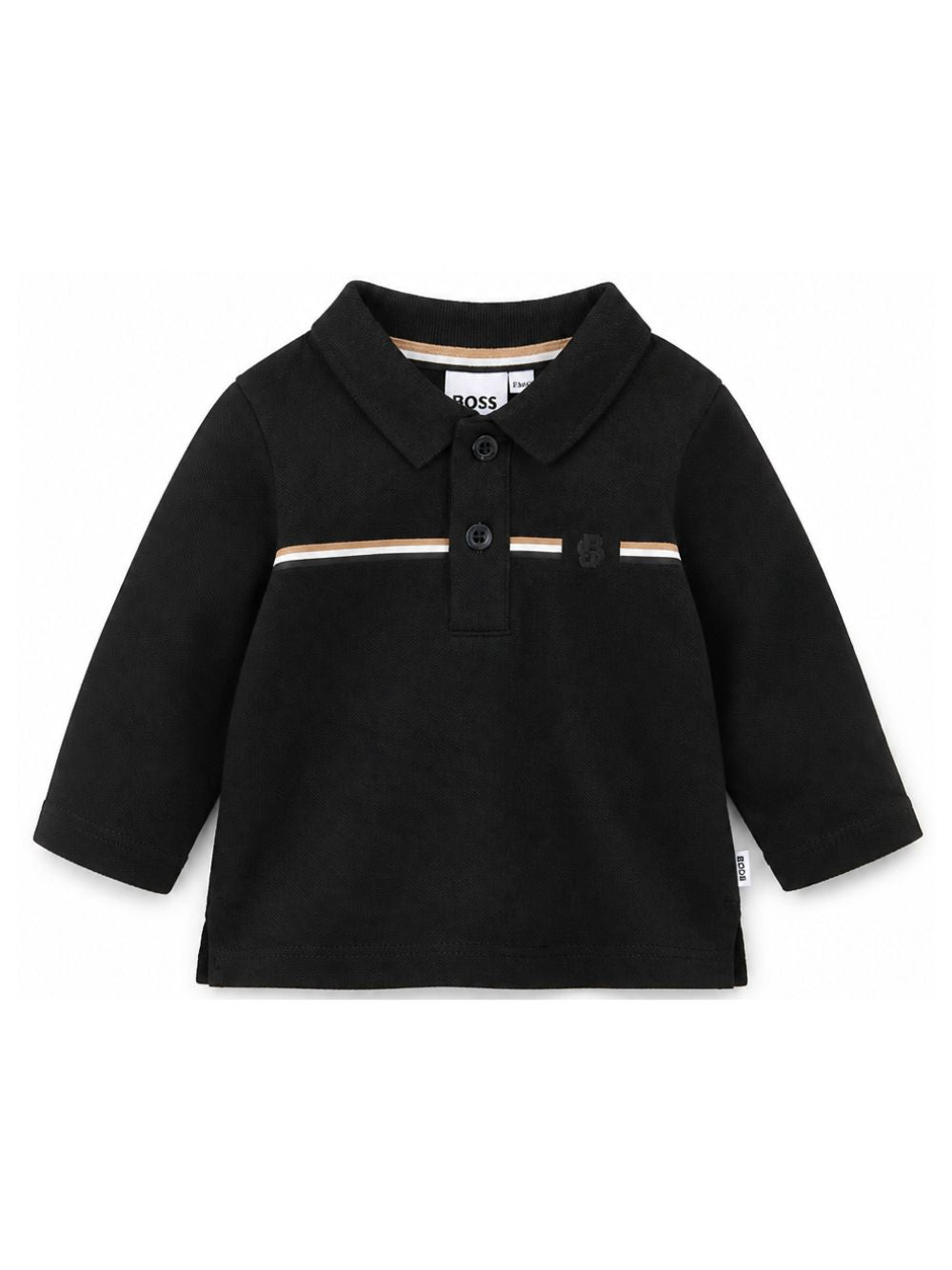 T-shirt per neonato Boss Kids nera con motivo a righe orizzontali J53485 09B BOSS KIDS 