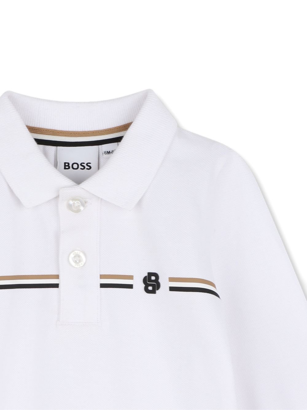 T-shirt per neonato Boss Kids bianca con motivo a righe orizzontali J53485 10P BOSS KIDS 