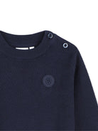 Maglione per neonato Boss Kids blu con logo sul davanti J53486 849 BOSS KIDS 