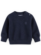Maglione per neonato Boss Kids blu con logo sul davanti J53486 849 BOSS KIDS 