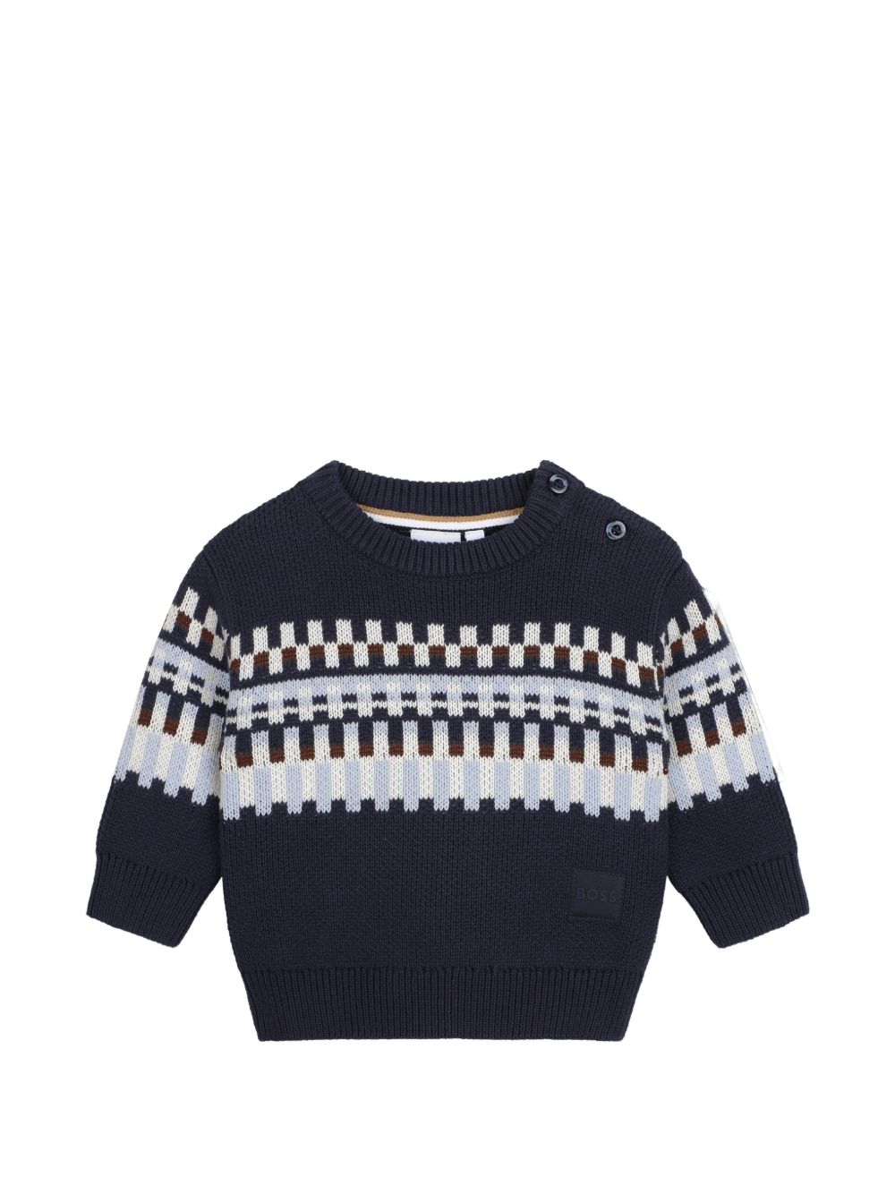 Maglione per neonato Boss Kids blu con motivo Fair Isle J53487 849 BOSS KIDS 