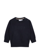 Maglione per neonato Boss Kids blu con logo ricamato sul davanti J53488 849 BOSS KIDS 