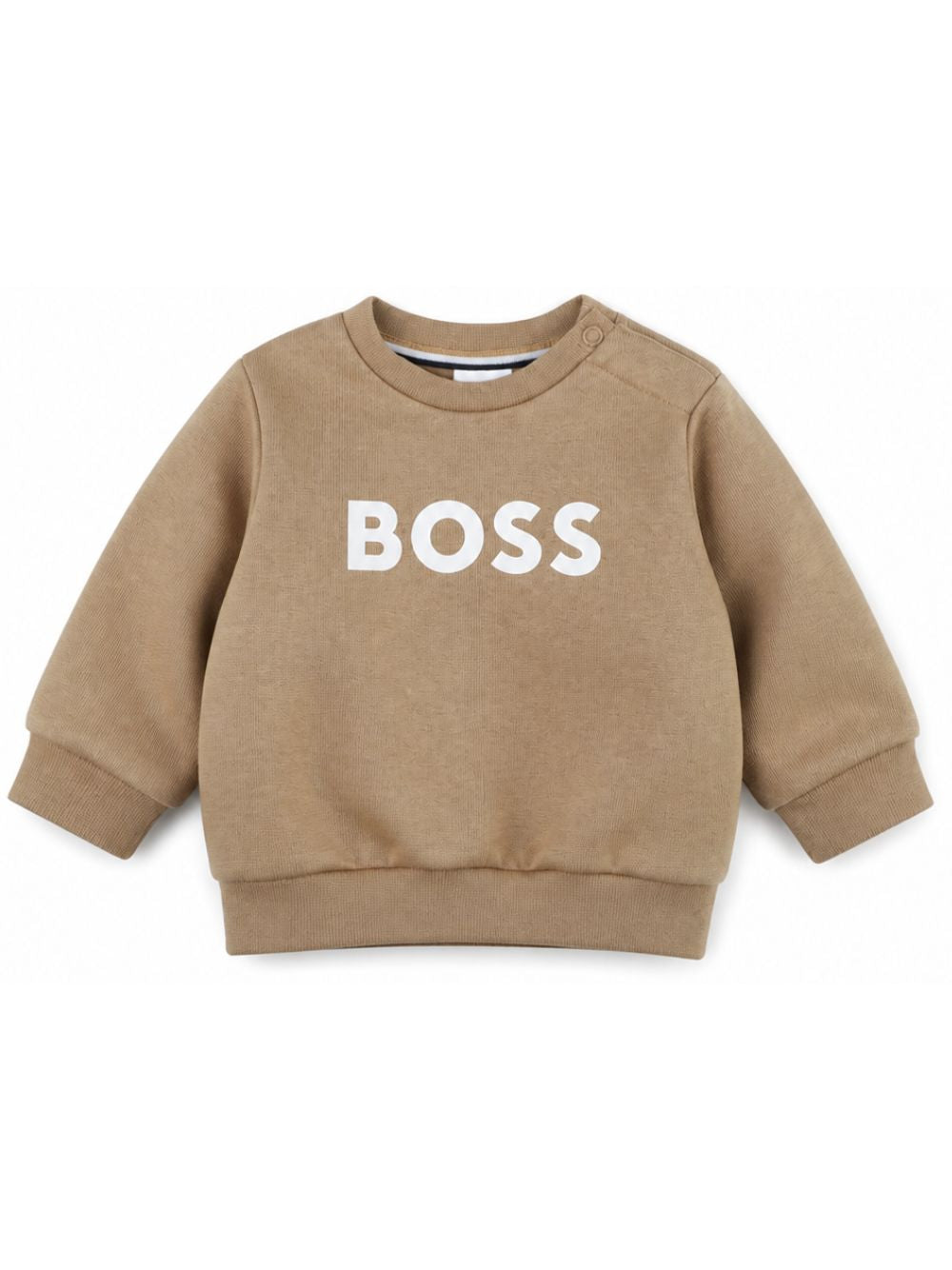 Felpa per neonato Boss Kids beige con stampa logo sul davanti J53493 269 BOSS KIDS 