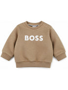 Felpa per neonato Boss Kids beige con stampa logo sul davanti J53493 269 BOSS KIDS 