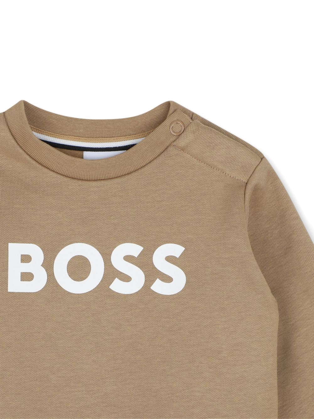 Felpa per neonato Boss Kids beige con stampa logo sul davanti J53493 269 BOSS KIDS 