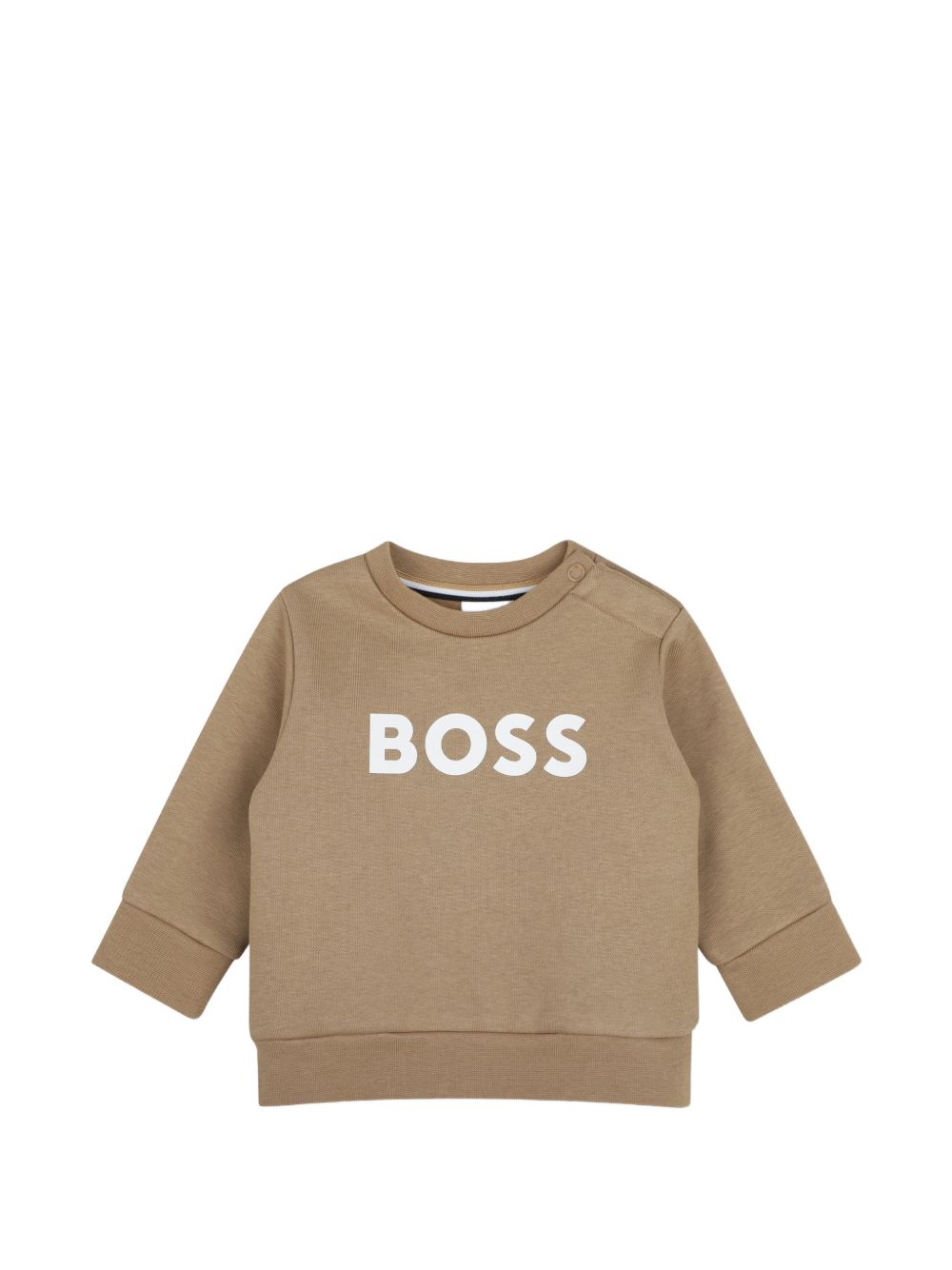 Felpa per neonato Boss Kids beige con stampa logo sul davanti J53493 269 BOSS KIDS 