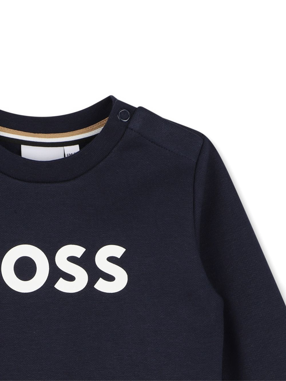 Felpa per neonato Boss Kids blu con logo frontale J53493 849 BOSS KIDS 