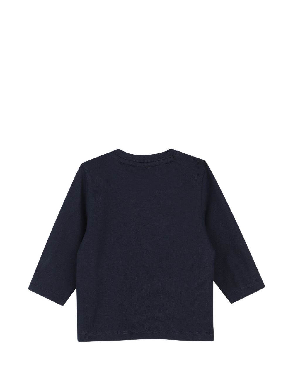 T-shirt per neonato Boss Kids blu con logo sul davanti J53497 849 BOSS KIDS 