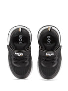 Sneakers per bambino Boss Kids nere con stampa con logo laterale J53543 09B BOSS KIDS 