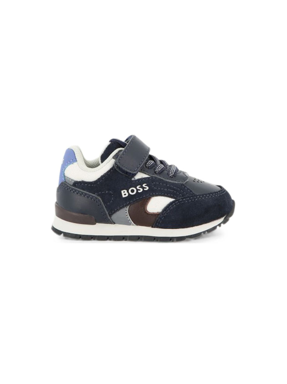 Sneakers per bambino Boss Kids blu con design a inserti J53544 849 BOSS KIDS 