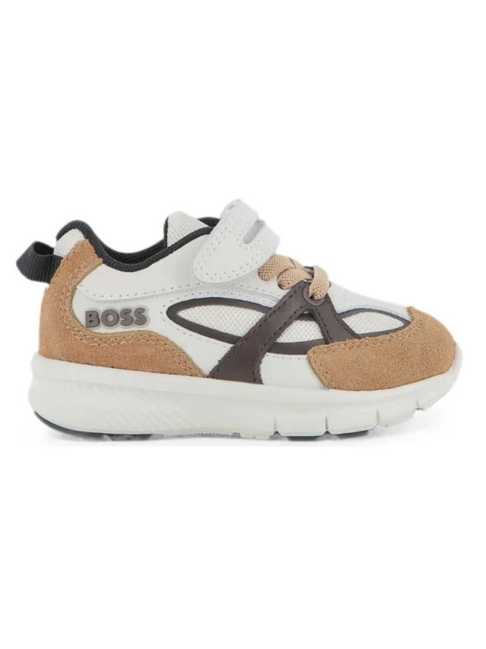 Sneakers per bambino Boss Kids beige con inserti in rete J53545 343 BOSS KIDS 