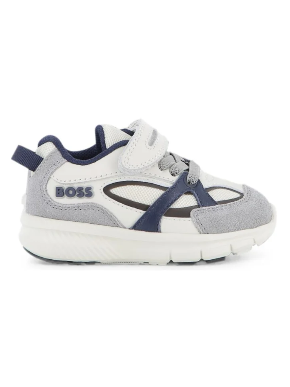 Sneakers per bambino Boss Kids grigie con inserti in rete J53545 849 BOSS KIDS 