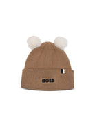 Cappello per neonato Boss Kids marrone con applicazione pompom J53567 269 BOSS KIDS 