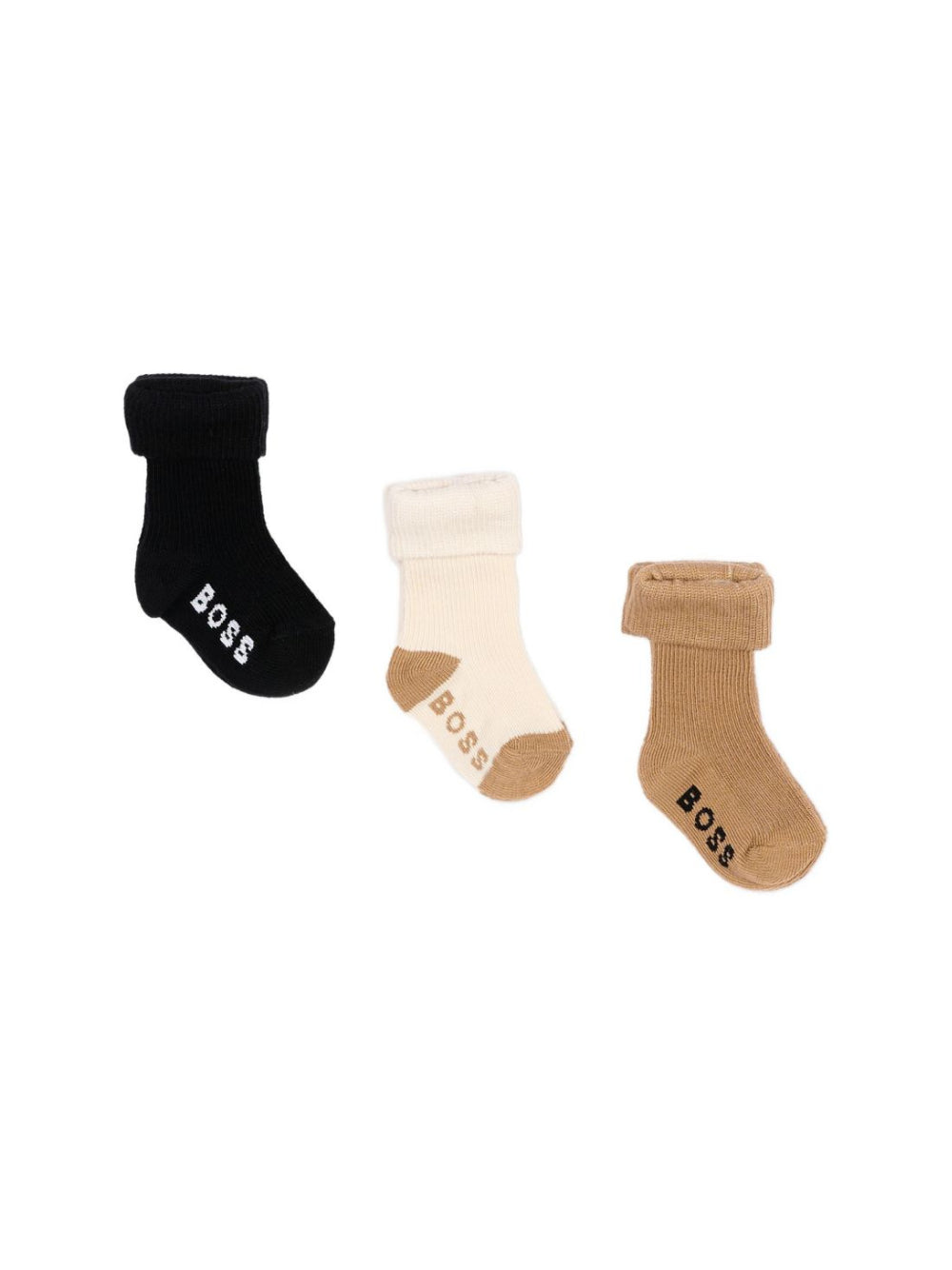 Tre paia di calzini per neonato Boss Kids multicolore con logo ricamato J53568 269 BOSS KIDS 