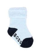 Tre paia di calzini per neonato Boss Kids multicolore con logo ricamato J53568 81N BOSS KIDS 